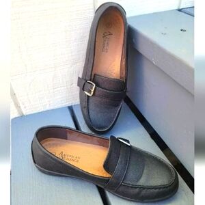 AMERICAN EXCHANGE  Black Loafers Shoes  Flat Comfort Slip on Sz 7M